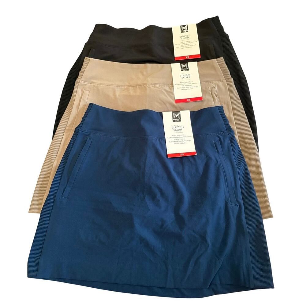 Members Mark Stretch Skort Women’s Size XS 3 Count Athletic Tennis Preppy